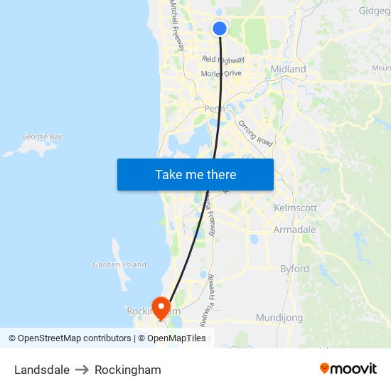 Landsdale to Rockingham map