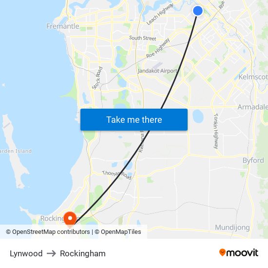 Lynwood to Rockingham map