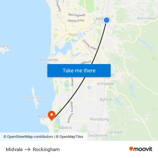 Midvale to Rockingham map
