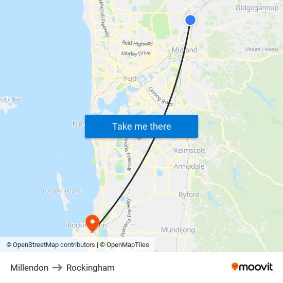 Millendon to Rockingham map