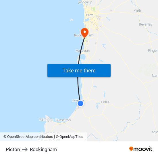 Picton to Rockingham map