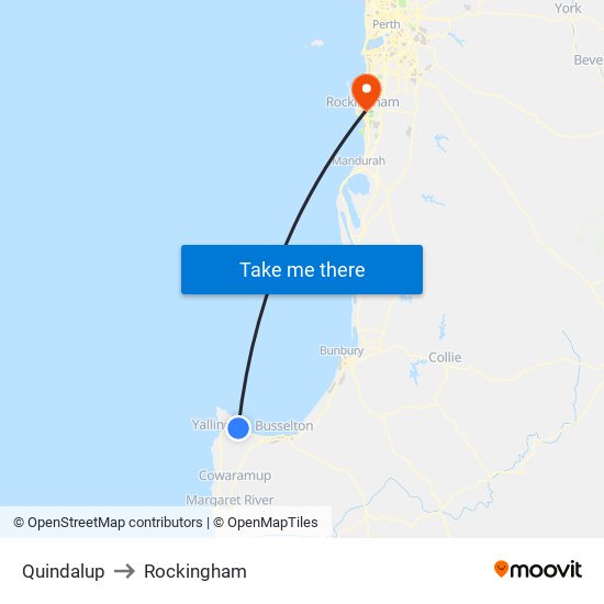 Quindalup to Rockingham map