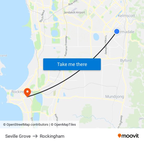 Seville Grove to Rockingham map