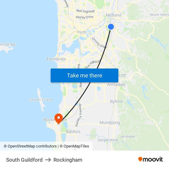 South Guildford to Rockingham map