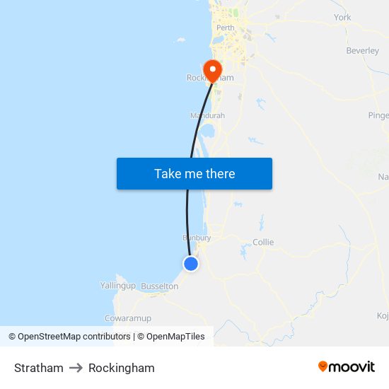 Stratham to Rockingham map