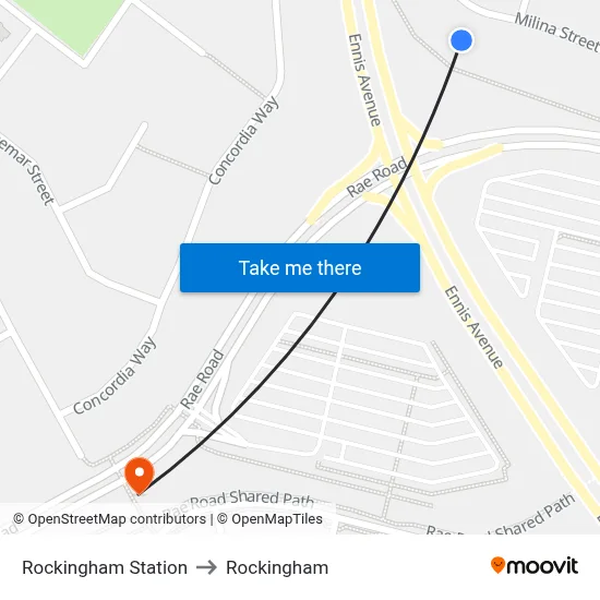 Rockingham Station to Rockingham map