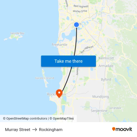 Murray Street to Rockingham map