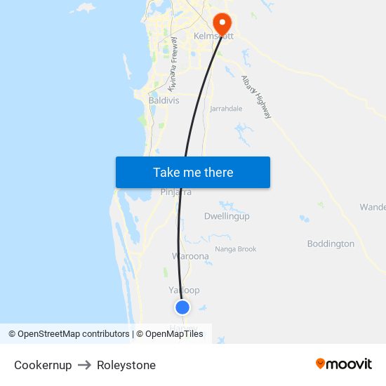 Cookernup to Roleystone map