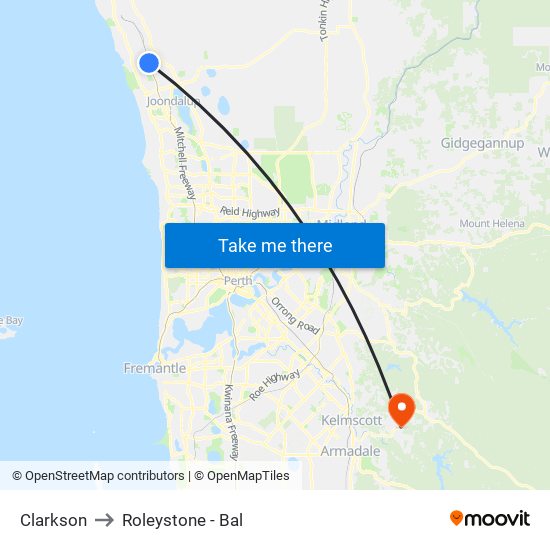 Clarkson to Roleystone - Bal map