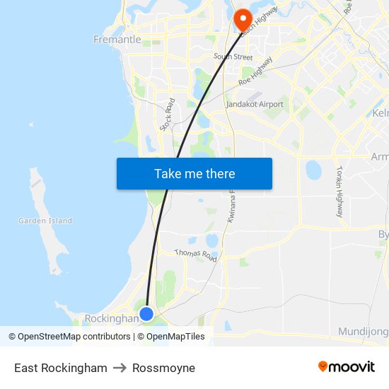 East Rockingham to Rossmoyne map