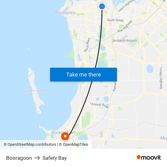 Booragoon to Safety Bay map