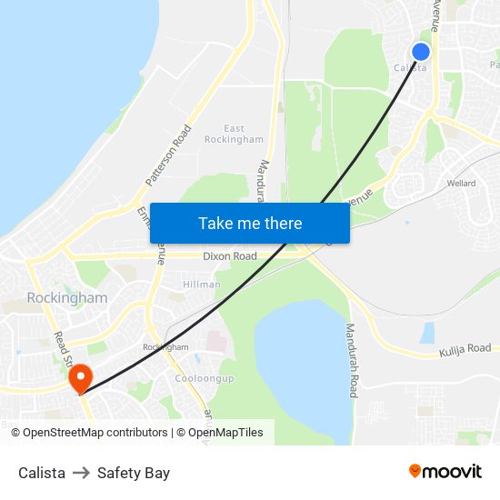 Calista to Safety Bay map