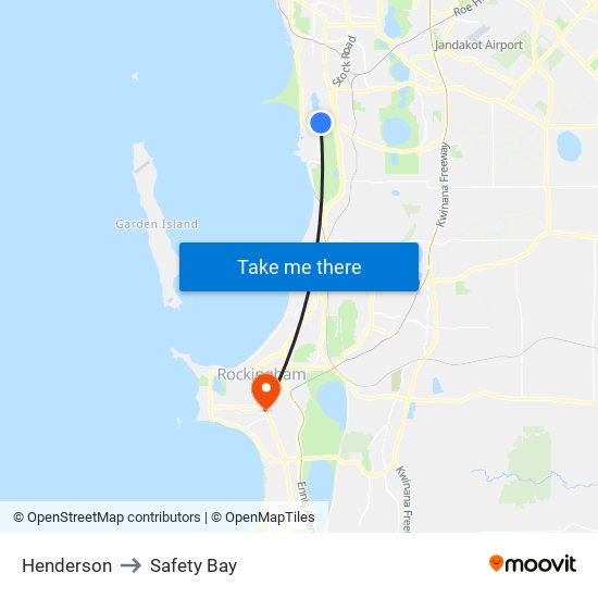 Henderson to Safety Bay map