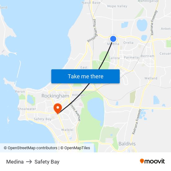 Medina to Safety Bay map