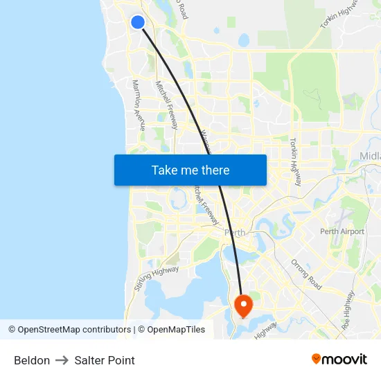 Beldon to Salter Point map