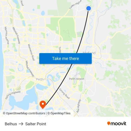 Belhus to Salter Point map