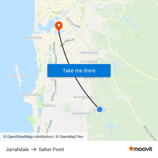 Jarrahdale to Salter Point map