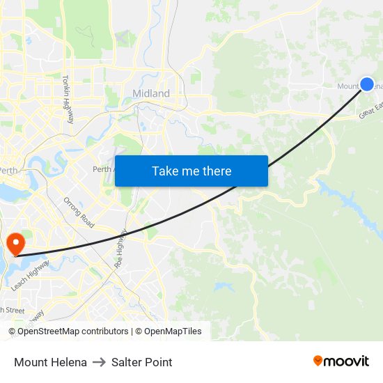 Mount Helena to Salter Point map