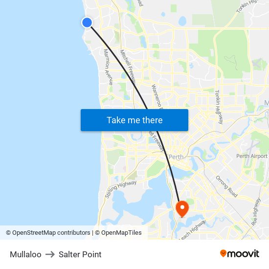 Mullaloo to Salter Point map