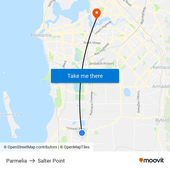 Parmelia to Salter Point map