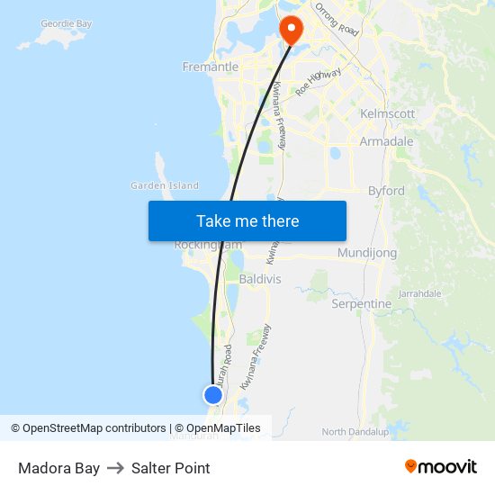 Madora Bay to Salter Point map