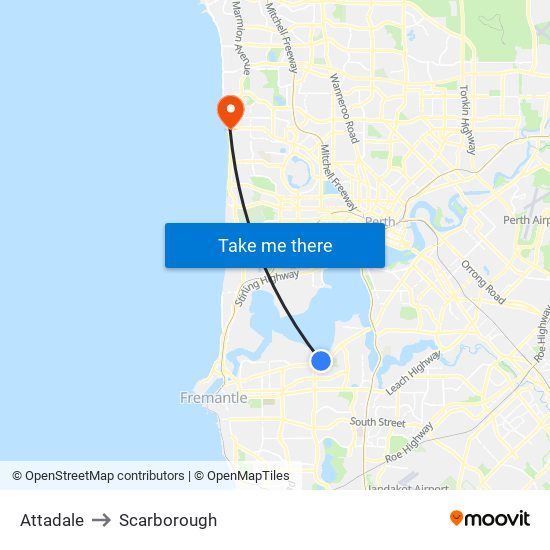 Attadale to Scarborough map