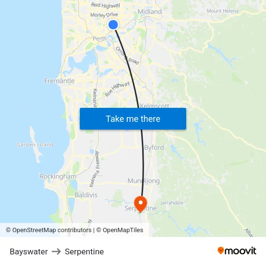 Bayswater to Serpentine map