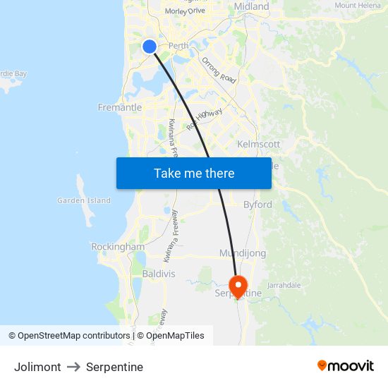 Jolimont to Serpentine map