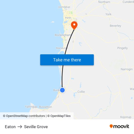 Eaton to Seville Grove map