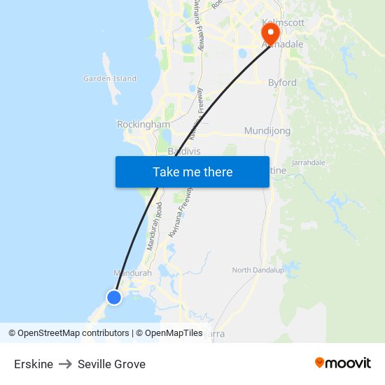 Erskine to Seville Grove map