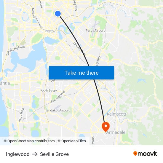 Inglewood to Seville Grove map