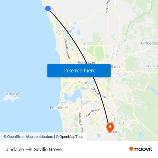 Jindalee to Seville Grove map