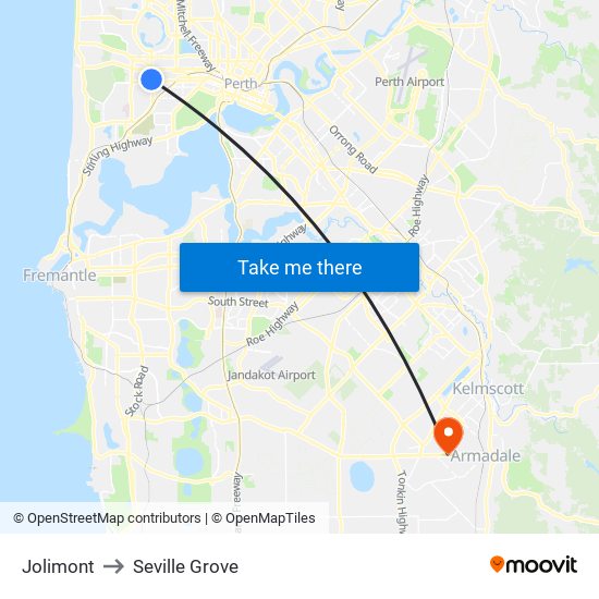Jolimont to Seville Grove map