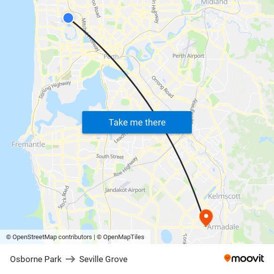 Osborne Park to Seville Grove map