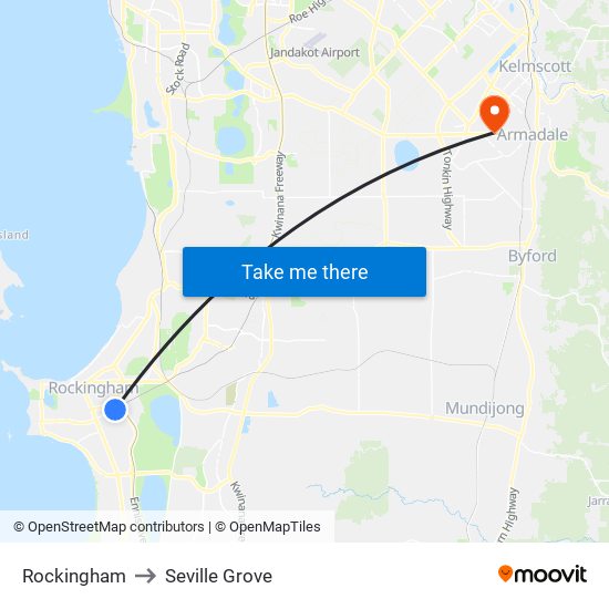 Rockingham to Seville Grove map