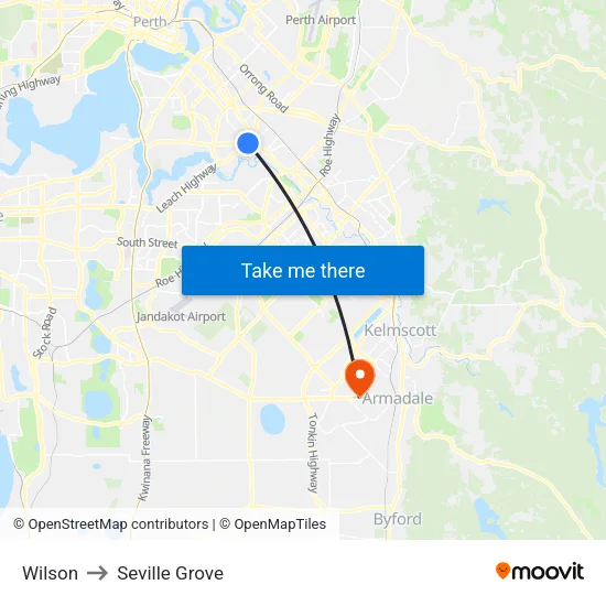 Wilson to Seville Grove map