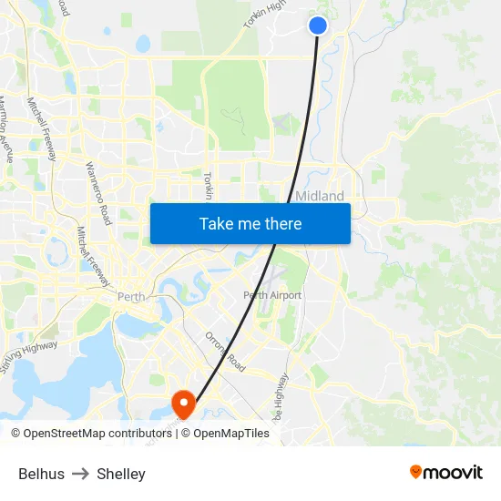 Belhus to Shelley map