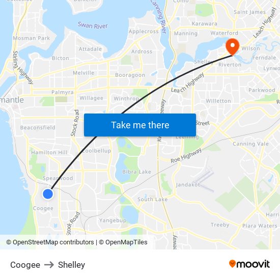 Coogee to Shelley map