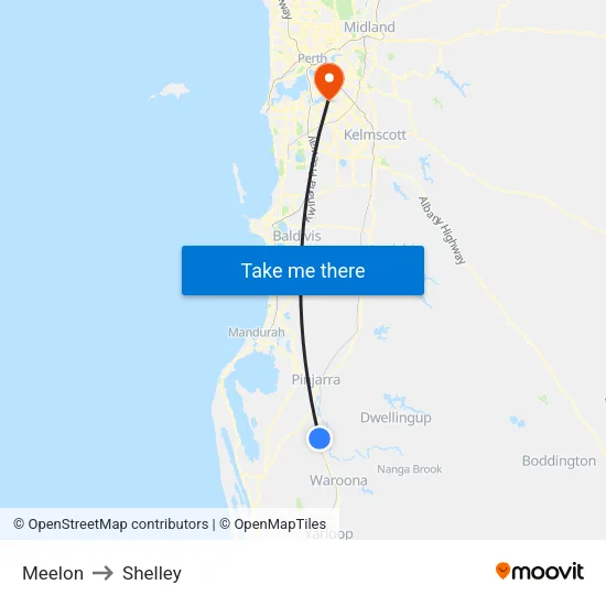 Meelon to Shelley map