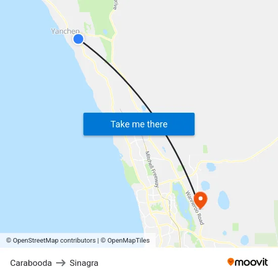 Carabooda to Sinagra map