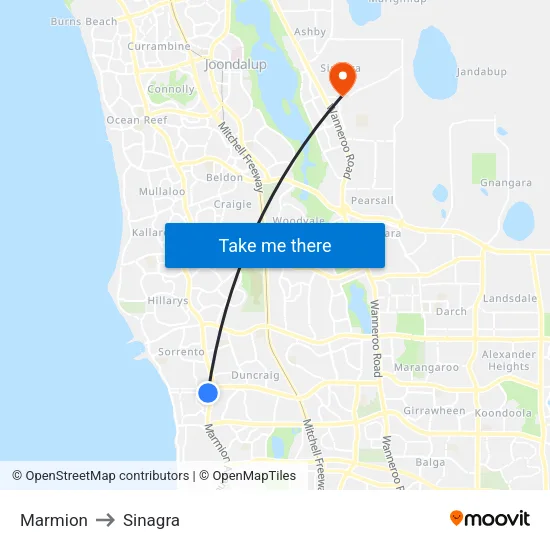 Marmion to Sinagra map