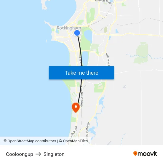 Cooloongup to Singleton map