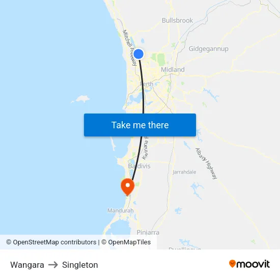 Wangara to Singleton map