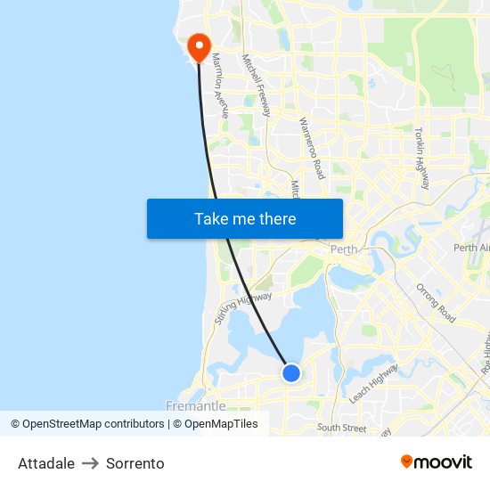 Attadale to Sorrento map
