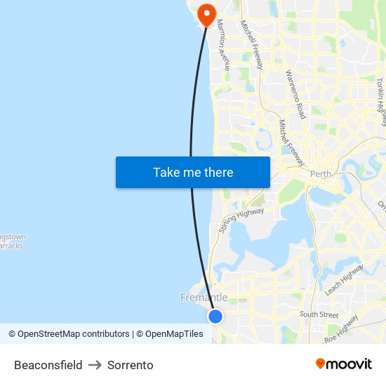 Beaconsfield to Sorrento map