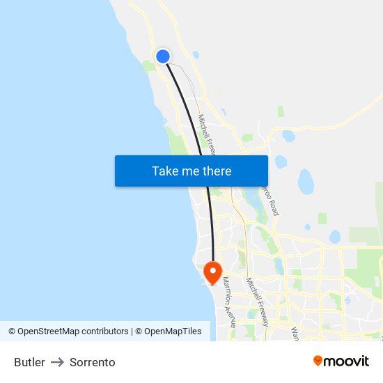 Butler to Sorrento map