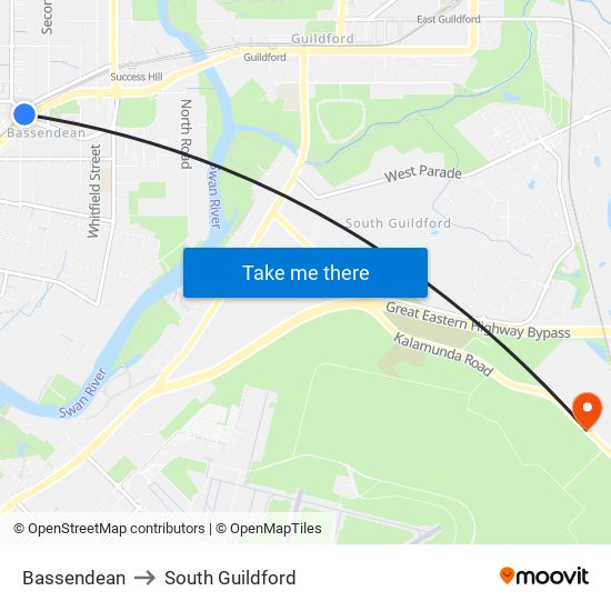 Bassendean to South Guildford map