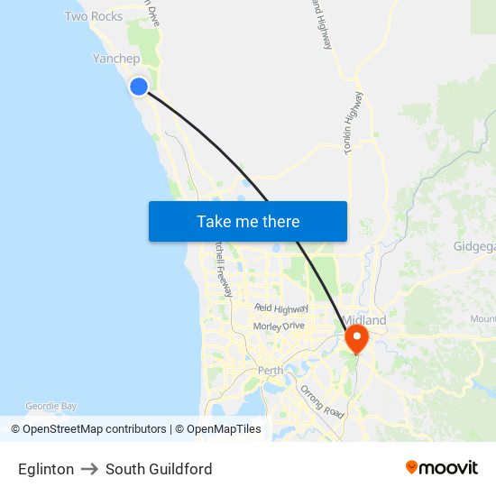 Eglinton to South Guildford map