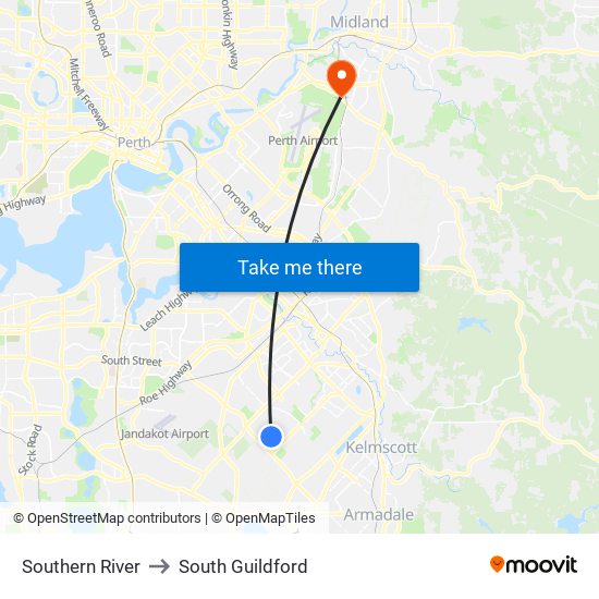 Southern River to South Guildford map