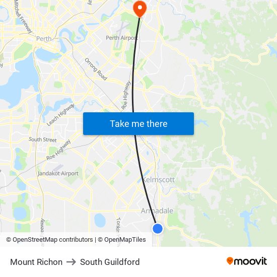 Mount Richon to South Guildford map